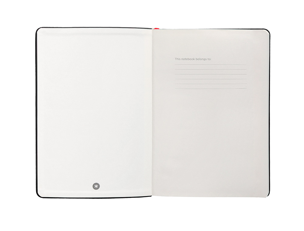 CUADERNO CON GOMILLA ANTARTIK NOTES TAPA DURA A4 HOJAS LISAS NEGRO Y ROJO 100 HOJAS 80 GR FSC