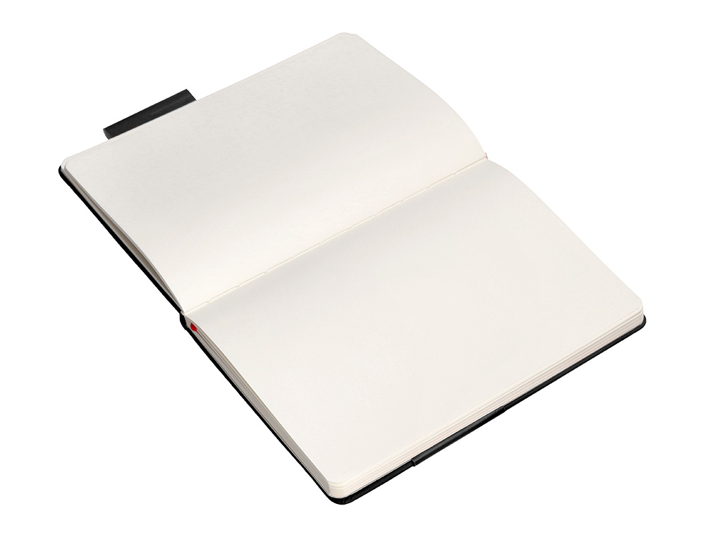 CUADERNO CON GOMILLA ANTARTIK NOTES TAPA DURA A4 HOJAS LISAS NEGRO Y ROJO 100 HOJAS 80 GR FSC