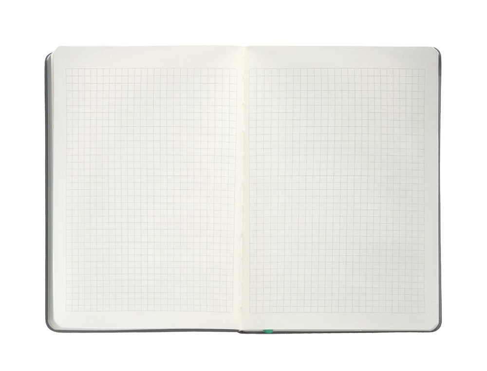 CUADERNO CON GOMILLA ANTARTIK NOTES TAPA DURA A4 HOJAS CUADRICULA GRIS Y TURQUESA 100 HOJAS 80 GR FSC