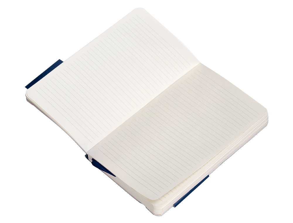 CUADERNO CON GOMILLA ANTARTIK NOTES TAPA BLANDA A6 RAYAS AZUL MARINO 100 HOJAS 80 GR FSC