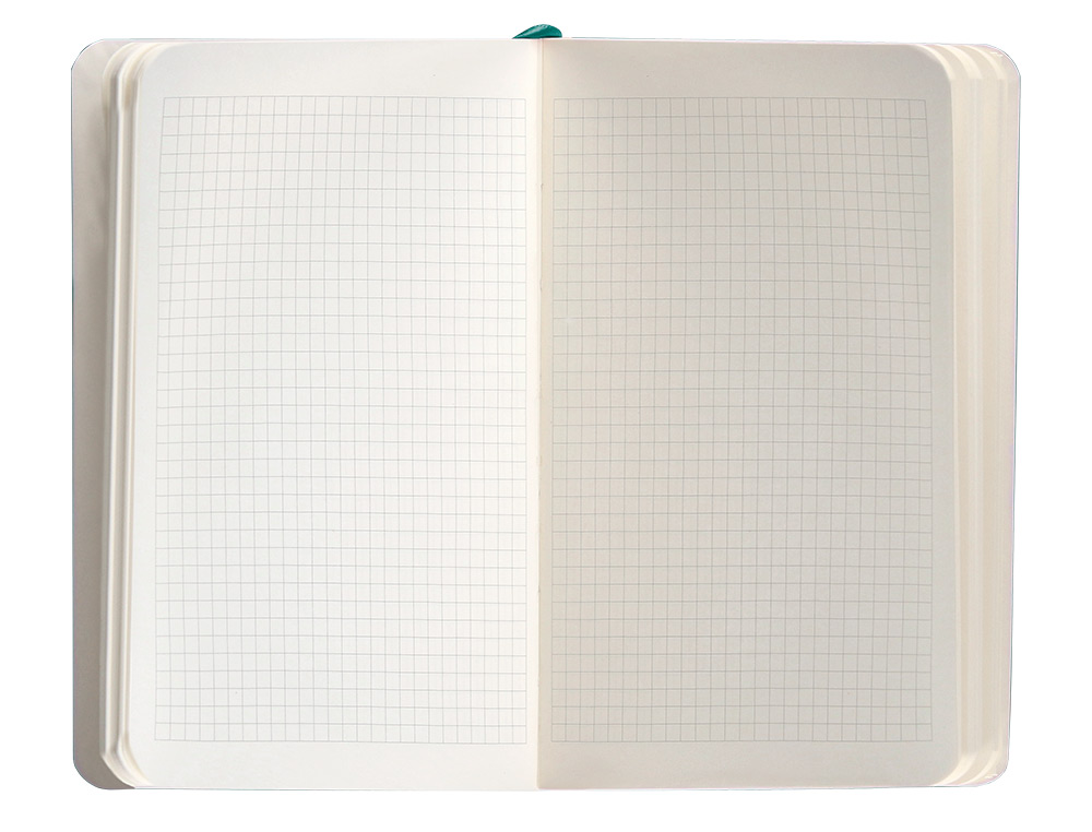 CUADERNO CON GOMILLA ANTARTIK NOTES TAPA BLANDA A6 CUADRICULA VERDE AGUAMARINA 100 HOJAS 80 GR FSC
