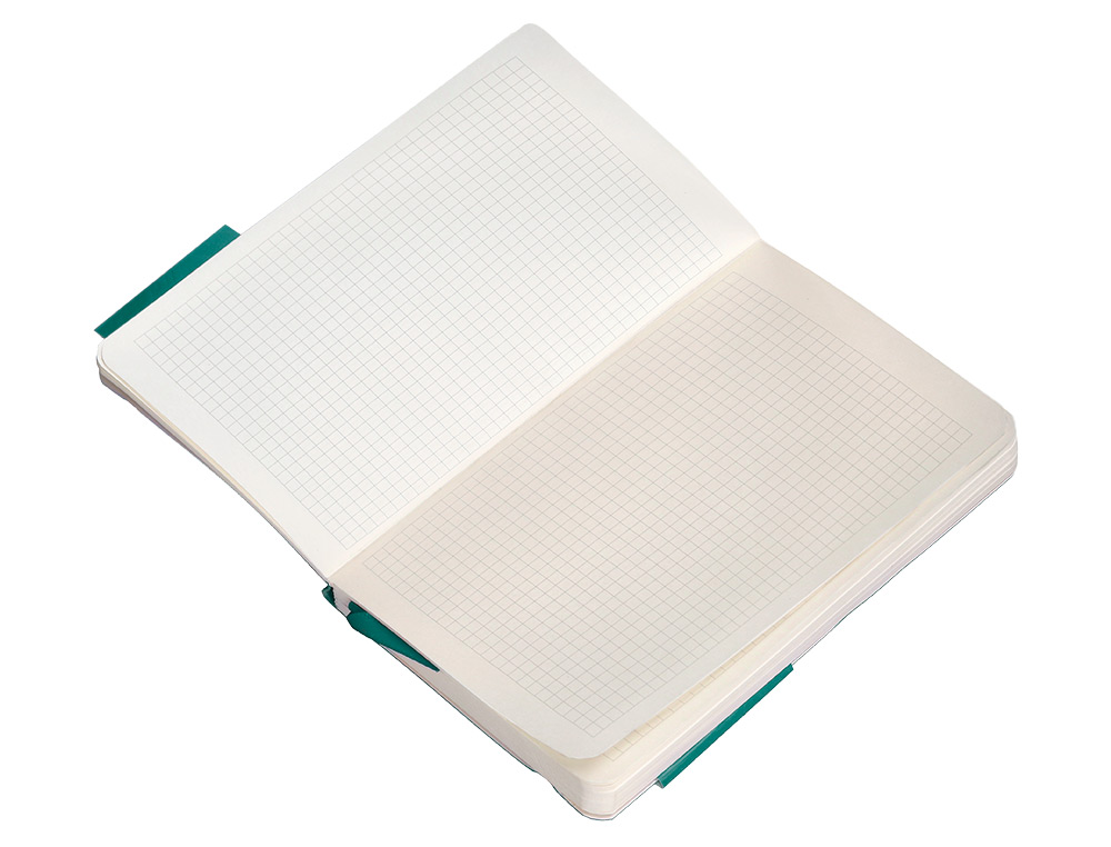 CUADERNO CON GOMILLA ANTARTIK NOTES TAPA BLANDA A6 CUADRICULA VERDE AGUAMARINA 100 HOJAS 80 GR FSC