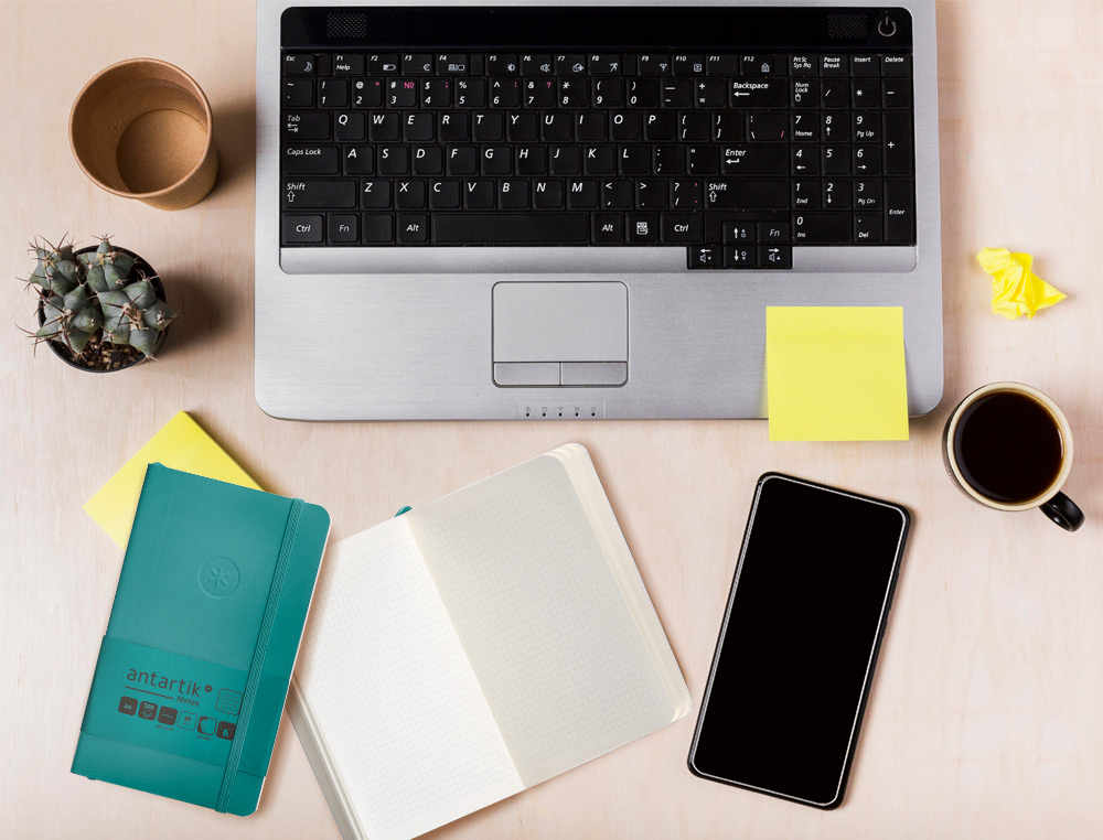 CUADERNO CON GOMILLA ANTARTIK NOTES TAPA BLANDA A6 CUADRICULA VERDE AGUAMARINA 100 HOJAS 80 GR FSC