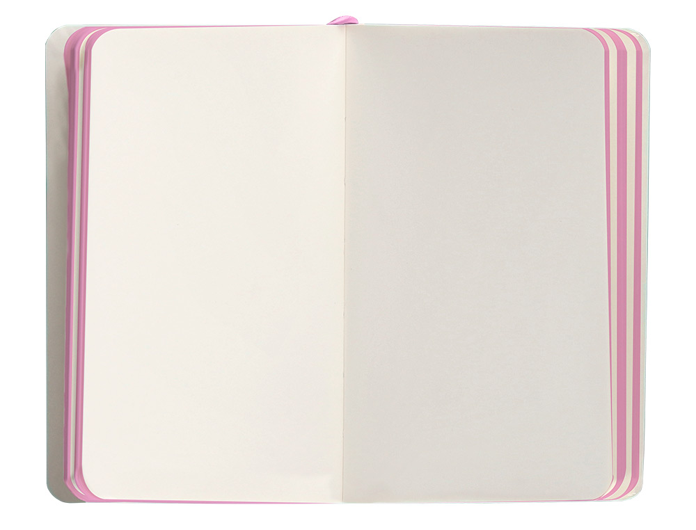 CUADERNO CON GOMILLA ANTARTIK NOTES TAPA BLANDA A6 HOJAS LISAS ROSA Y TURQUESA 100 HOJAS 80 GR FSC