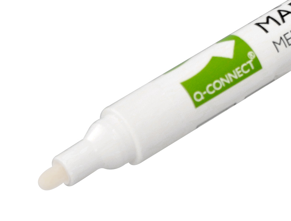 ROTULADOR Q-CONNECT TIZA LIQUIDA PUNTA REDONDA TRAZO 3 MM CAJA DE 4 UNIDADES COLOR BLANCO