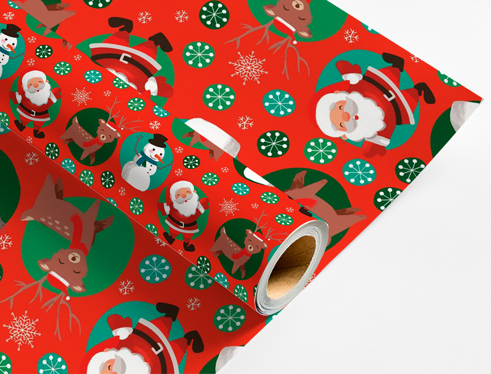 PAPEL DE REGALO LIDERPAPEL NAVIDAD ROLLO ANCHO 70 CM LONGITUD 2 MT GRAMAJE 60 GR DISEOS SURTIDOS C-2024