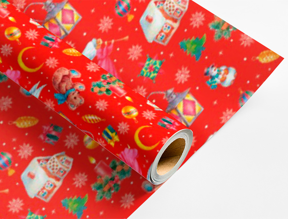 PAPEL DE REGALO LIDERPAPEL NAVIDAD ROLLO ANCHO 70 CM LONGITUD 2 MT GRAMAJE 60 GR DISEOS SURTIDOS C-2024