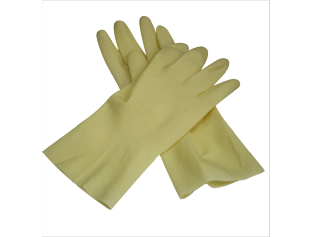 GUANTES DE LATEX SATINADOS CON RELIEVE ANTI DESLIZANTE SIN POLVO PAR TALLA MEDIANA