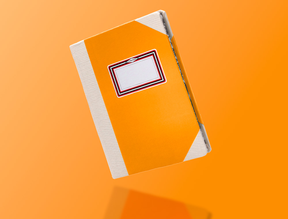 LIBRO CARTONE COSIDO FERNANDES FLECHA DIN A6+ RAYADO HORIZONTAL 50 HOJAS 100 GR NARANJA