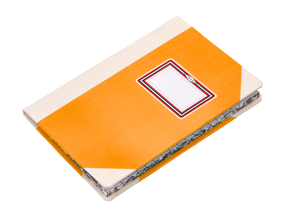 LIBRO CARTONE COSIDO FERNANDES FLECHA DIN A6+ RAYADO HORIZONTAL 50 HOJAS 100 GR NARANJA