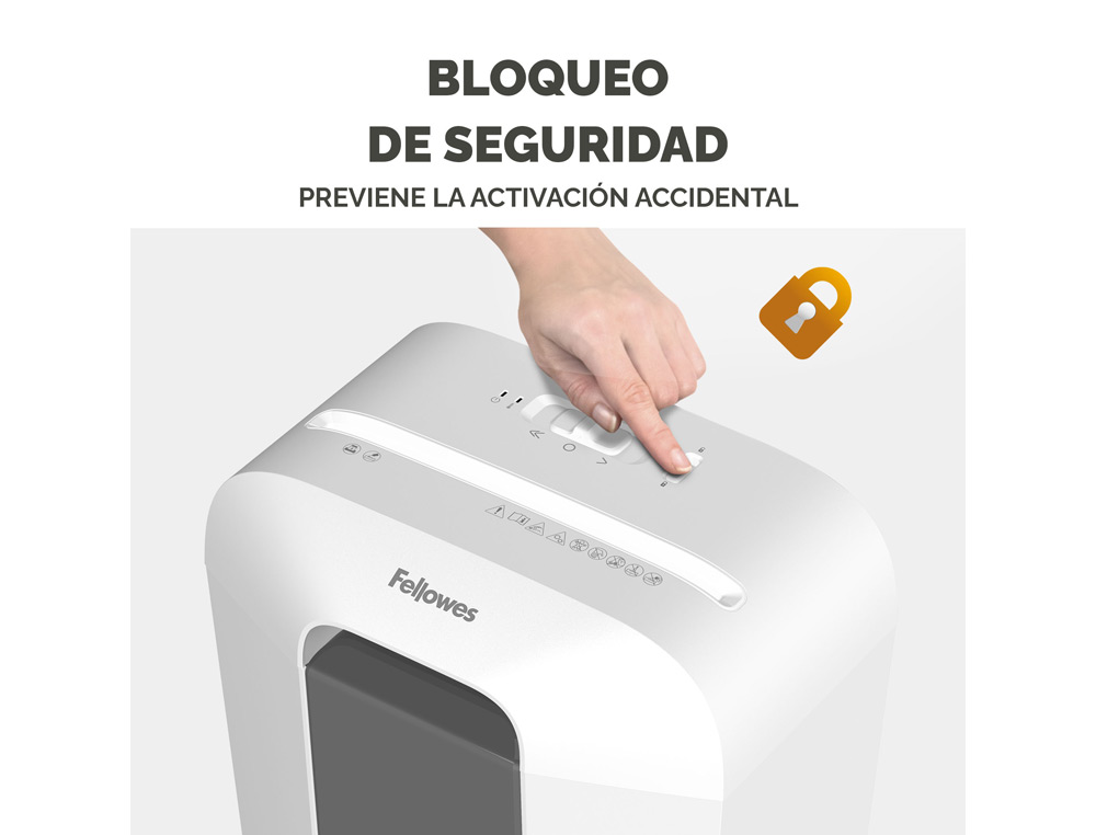 DESTRUCTORA DE DOCUMENTOS FELLOWES LX25 CAPACIDAD 6H SEGURIDAD P4 DESTRUYE GRAPAS CLIPS Y TARJETAS