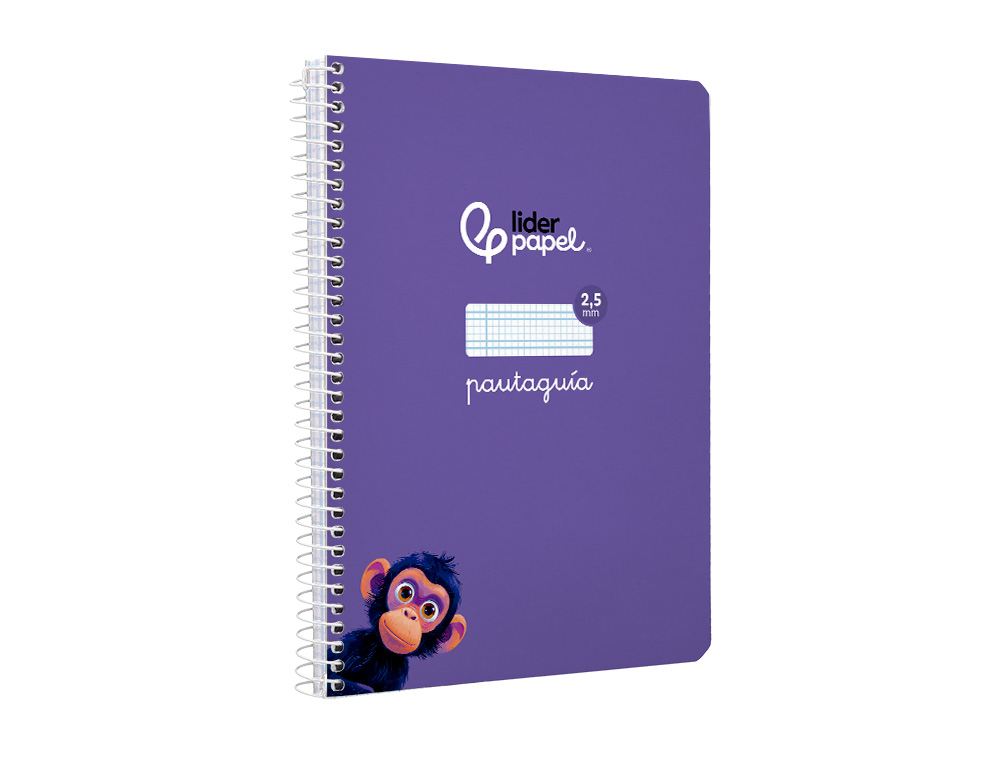 CUADERNO ESPIRAL LIDERPAPEL A5 PAUTAGUIA TAPA BLANDA 40H 75GR CUADRO PAUTADO 2,5MM COLOR LILA