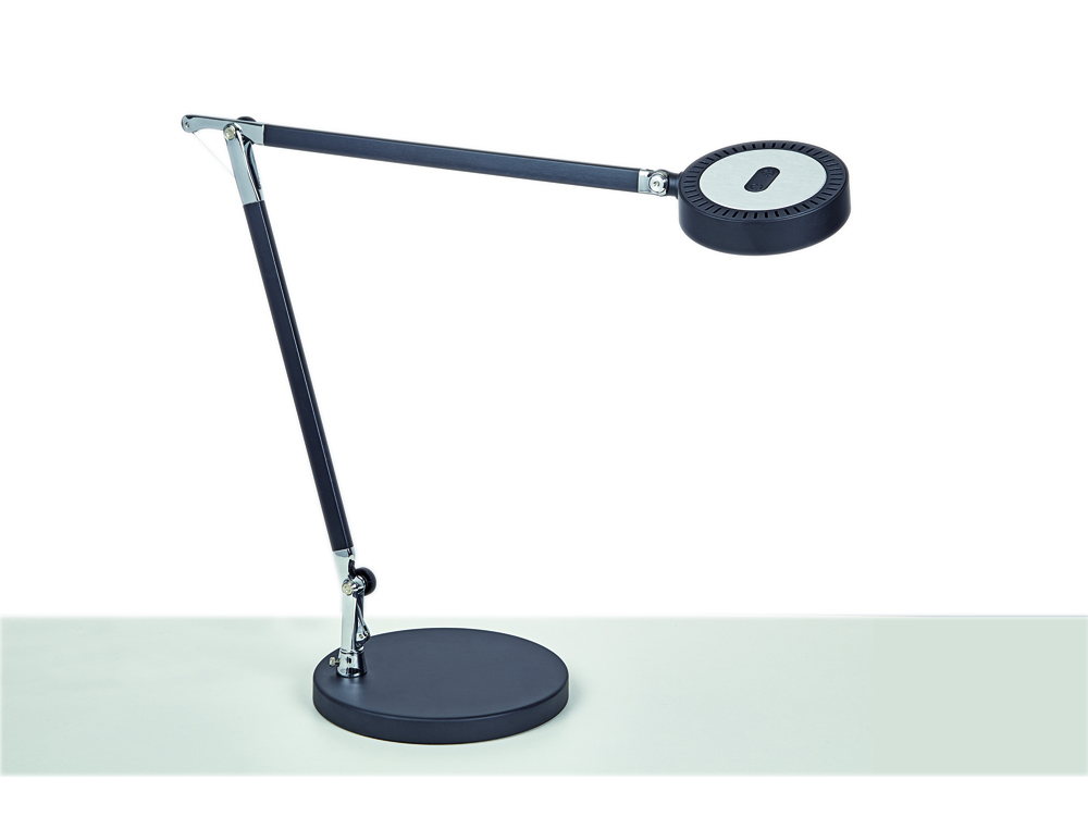 LAMPARA DE ESCRITORIO MAUL LED 5W 618LM LUZ AJUSTABLE PANEL TACTIL DOBLE BRAZO NEGRA
