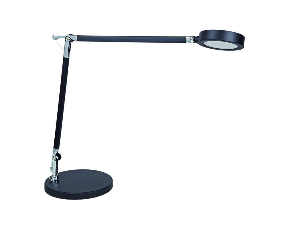 LAMPARA DE ESCRITORIO MAUL LED 5W 618LM LUZ AJUSTABLE PANEL TACTIL DOBLE BRAZO NEGRA