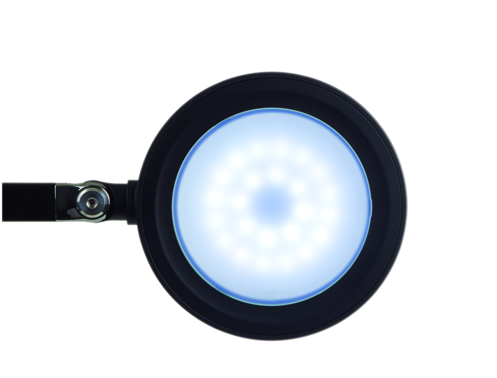 LAMPARA DE ESCRITORIO MAUL LED 5W 618LM LUZ AJUSTABLE PANEL TACTIL DOBLE BRAZO NEGRA