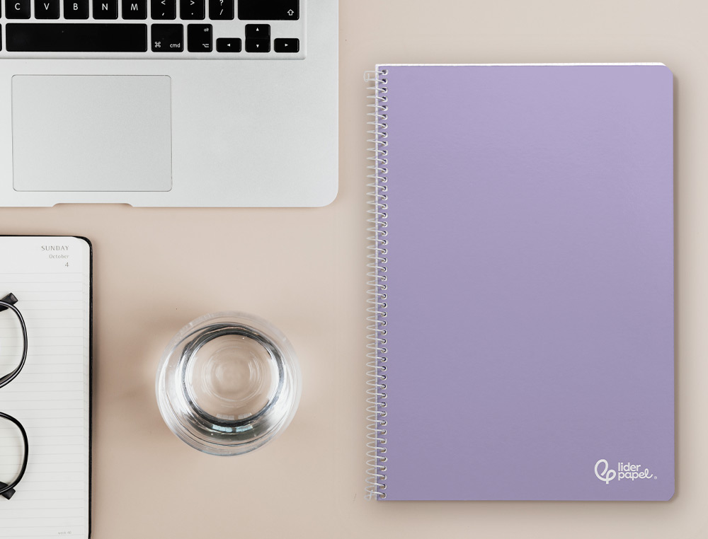 CUADERNO ESPIRAL LIDERPAPEL A4 SMART TAPA BLANDA 80H 75GR CUADRO 4MM CON MARGEN COLOR VIOLETA