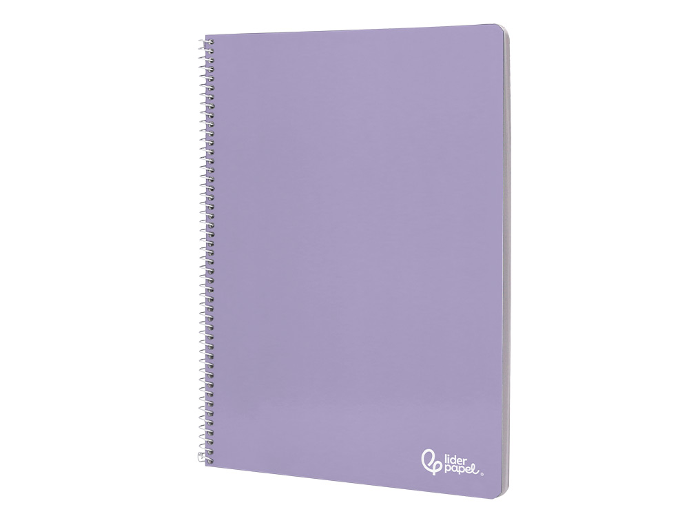 CUADERNO ESPIRAL LIDERPAPEL A4 SMART TAPA BLANDA 80H 75GR CUADRO 4MM CON MARGEN COLOR VIOLETA