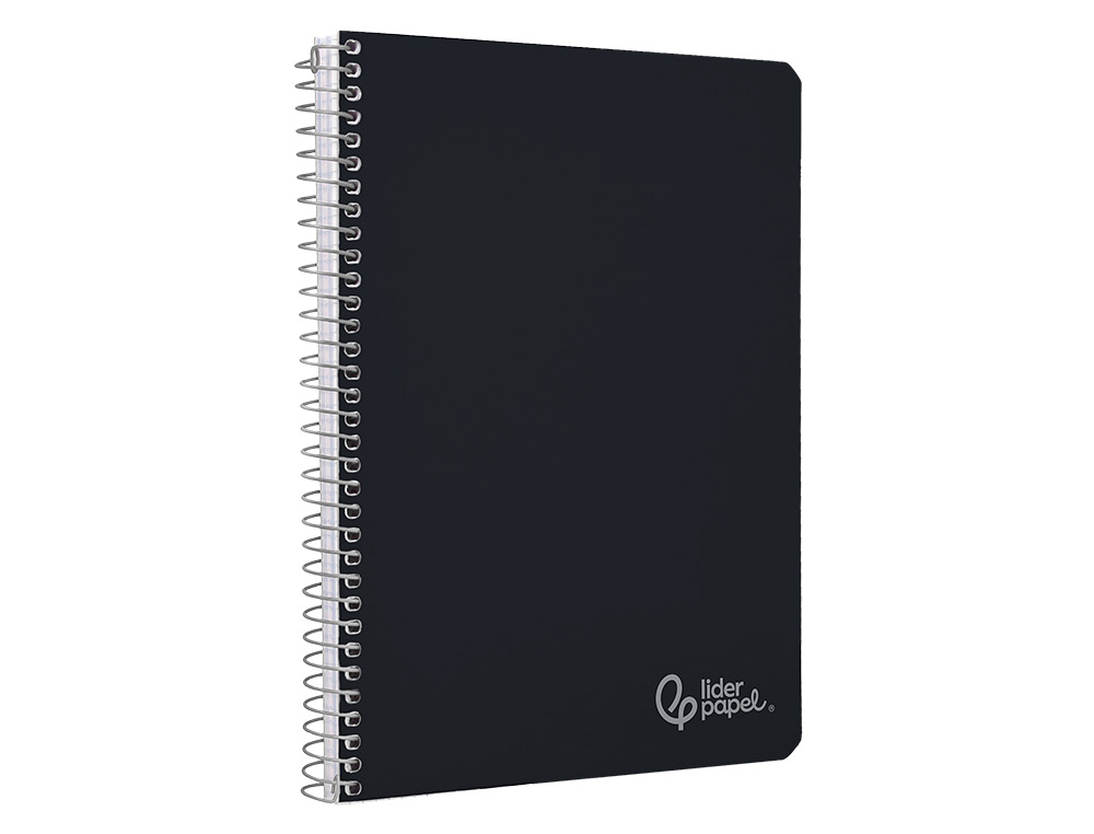 CUADERNO ESPIRAL LIDERPAPEL A4 WITTY TAPA DURA 80H 90GR RAYADO HORIZONTAL CON MARGEN COLOR NEGRO