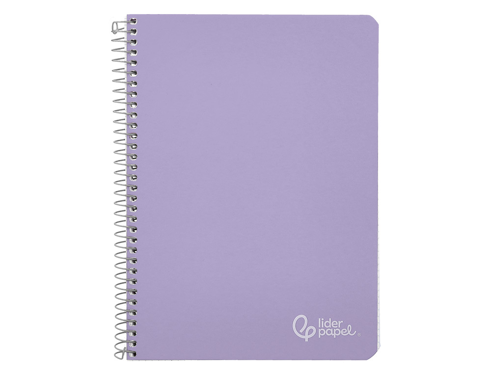 CUADERNO ESPIRAL LIDERPAPEL A5 WITTY TAPA DURA 80H 90GR CUADRO 4MM CON MARGEN COLOR VIOLETA