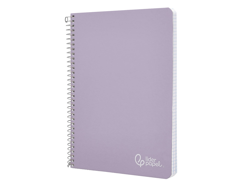 CUADERNO ESPIRAL LIDERPAPEL A5 WITTY TAPA DURA 80H 90GR CUADRO 4MM CON MARGEN COLOR VIOLETA