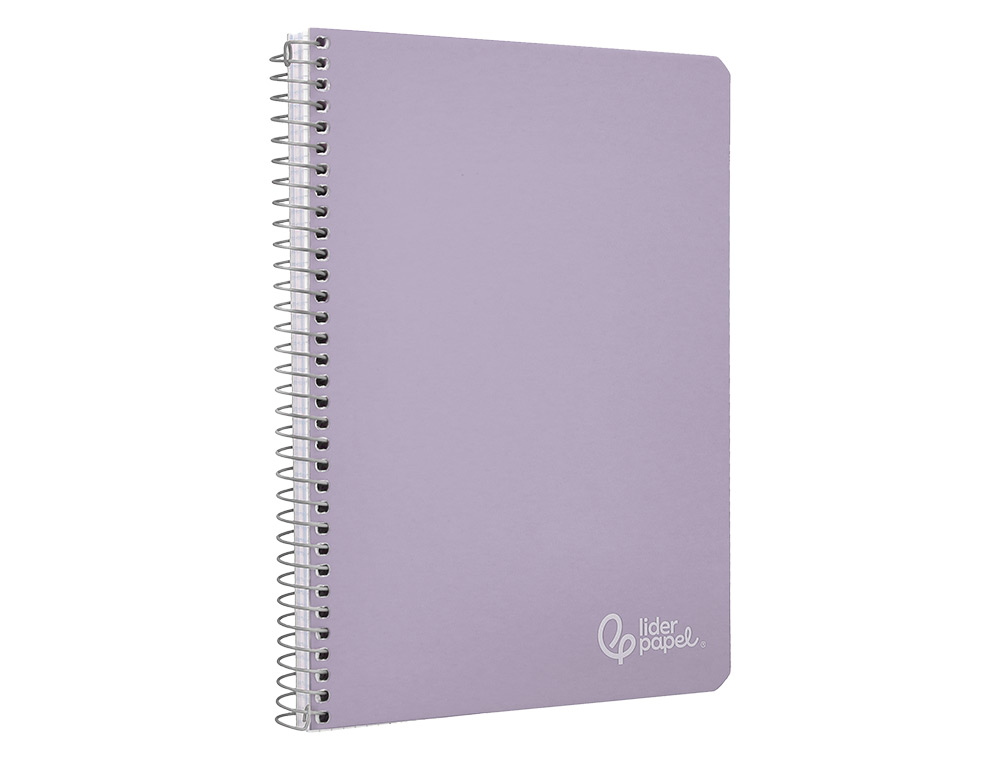 CUADERNO ESPIRAL LIDERPAPEL A5 WITTY TAPA DURA 80H 90GR CUADRO 4MM CON MARGEN COLOR VIOLETA