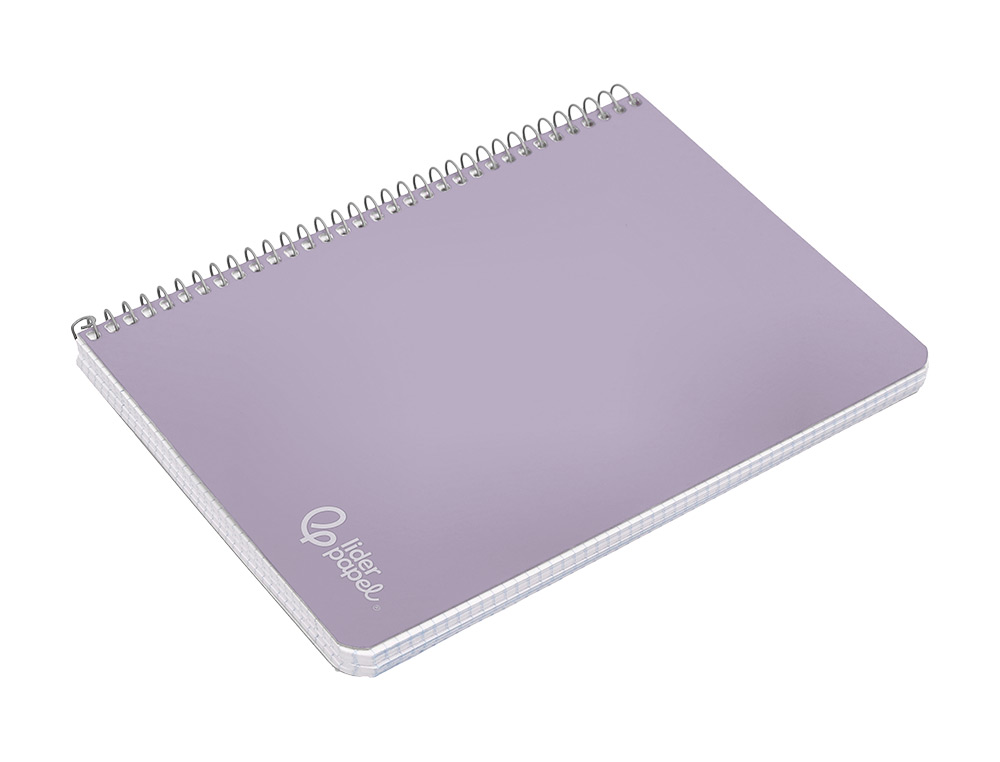 CUADERNO ESPIRAL LIDERPAPEL A5 WITTY TAPA DURA 80H 90GR CUADRO 4MM CON MARGEN COLOR VIOLETA