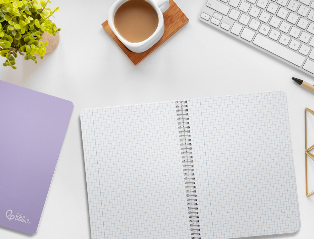 CUADERNO ESPIRAL LIDERPAPEL A5 WITTY TAPA DURA 80H 90GR CUADRO 4MM CON MARGEN COLOR VIOLETA