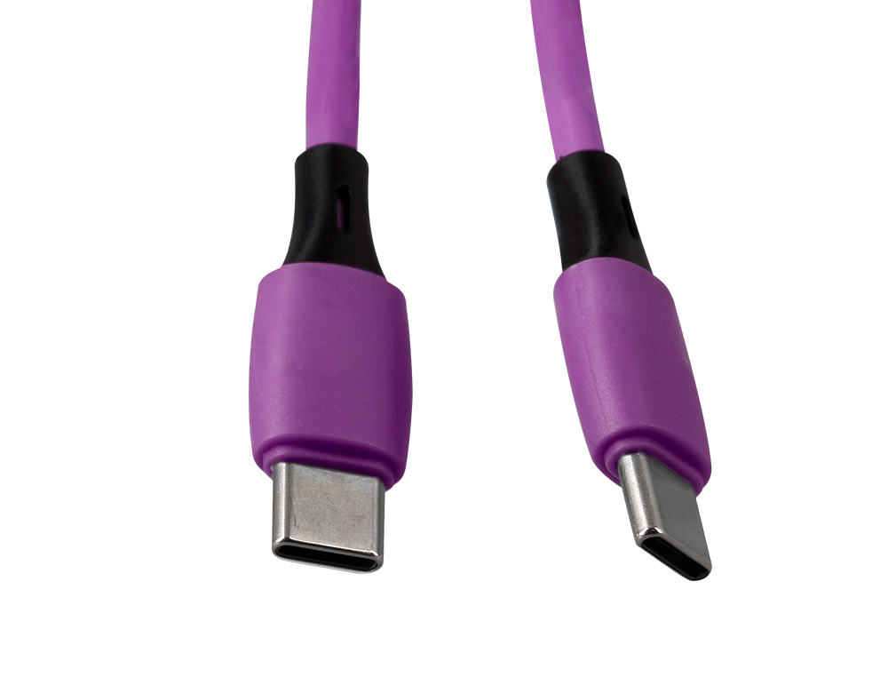 CABLE USB-C A USB-C Q-CONNECT PVC LONGITUD 1M MORADO
