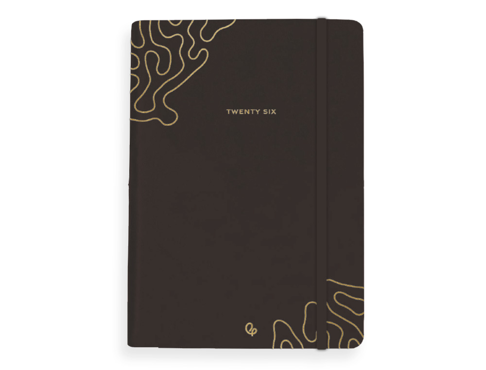 AGENDA ENCUADERNADA LIDERPAPEL EFIRA A5 2026 DIA PAGINA NEGRO PAPEL 70 GR FSC