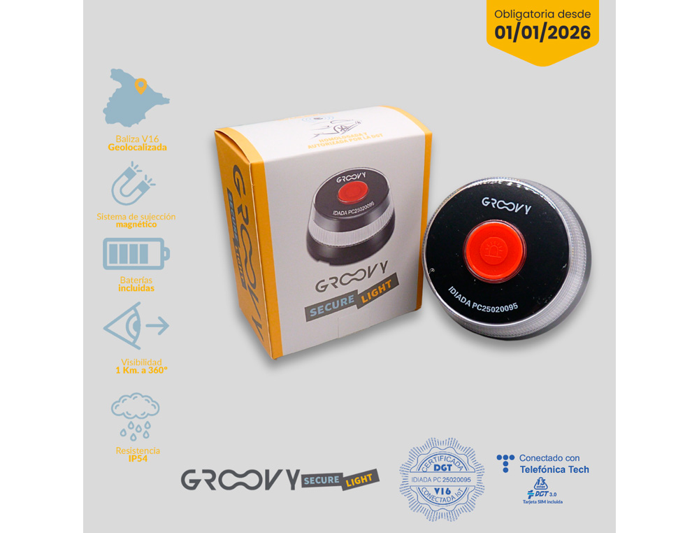 LUZ DE EMERGENCIA V16 BALIZA GEOLOCALIZADA HOMOLOGADA DGT COLOR NEGRO