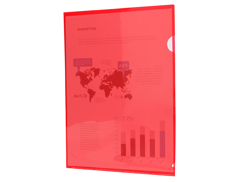 CARPETA LIDERPAPEL DOSSIER UERO 44000 POLIPROPILENO DIN A4 ROJA 20 HOJAS