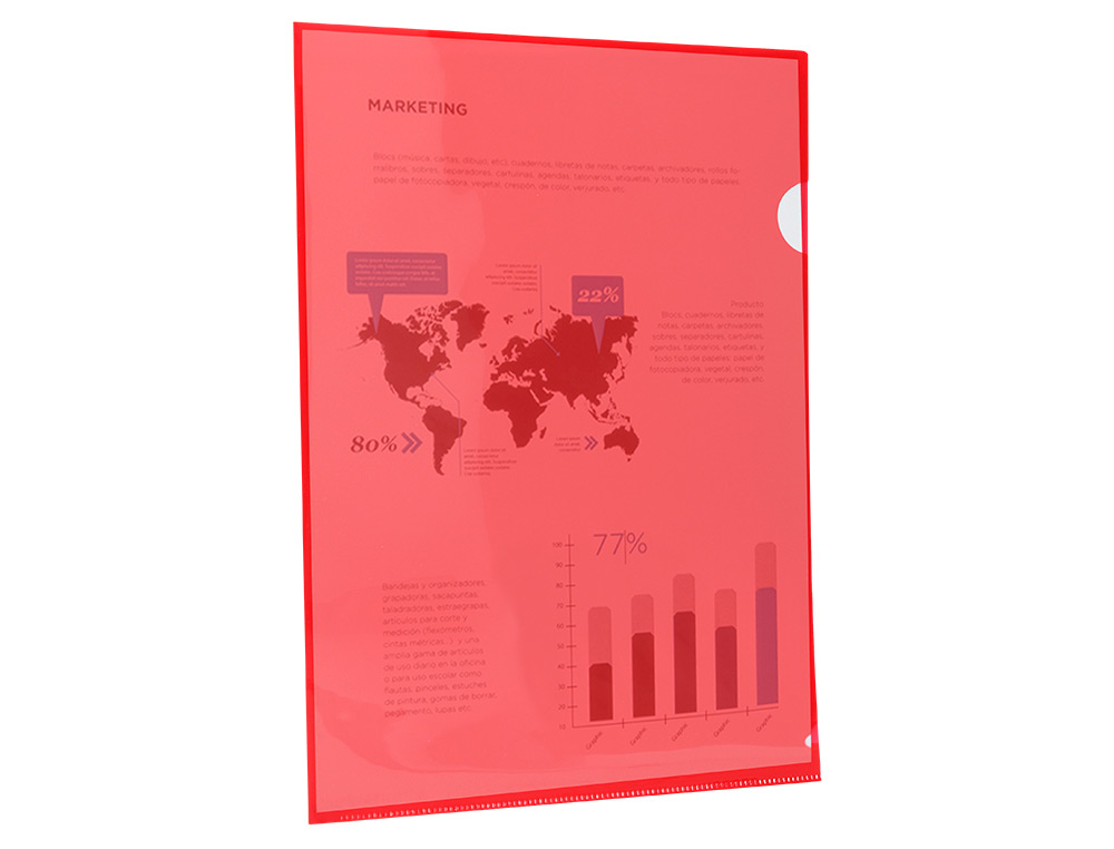 CARPETA LIDERPAPEL DOSSIER UERO 44000 POLIPROPILENO DIN A4 ROJA 20 HOJAS