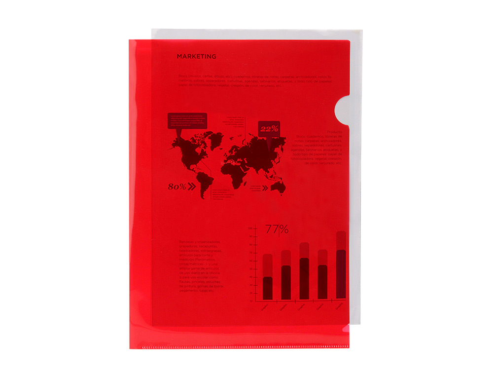 CARPETA LIDERPAPEL DOSSIER UERO 44000 POLIPROPILENO DIN A4 ROJA 20 HOJAS