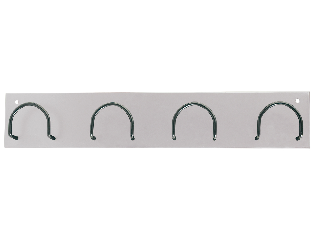 PERCHERO METALICO 611 PARED 4 COLGADORES COLOR BLANCO 55X10X5 CM