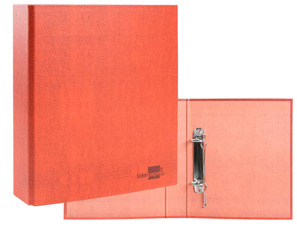 CARPETA DE 2 ANILLAS 25MM MIXTAS LIDERPAPEL FOLIO CARTON CUERO FORRADO COMPRESOR PLASTICO