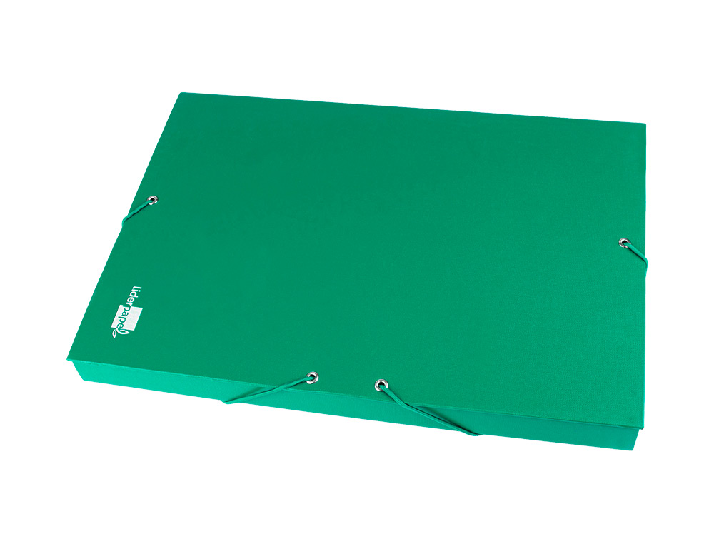 CARPETA PROYECTOS LIDERPAPEL FOLIO LOMO 30MM CARTON FORRADO VERDE