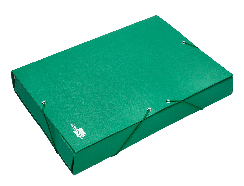 CARPETA PROYECTOS LIDERPAPEL FOLIO LOMO 90MM CARTON FORRADO VERDE