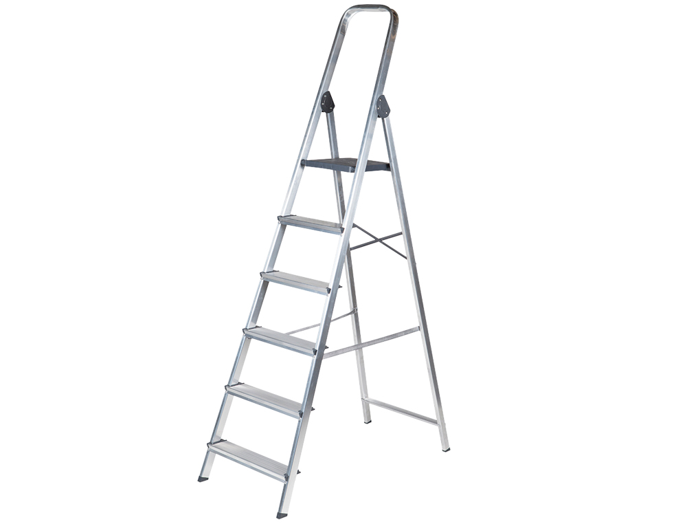 ESCALERA Q-CONNECT DE ALUMINIO 6 PELDAOS 1203X510X1895 MM PESO MAXIMO 150 KG EN-131