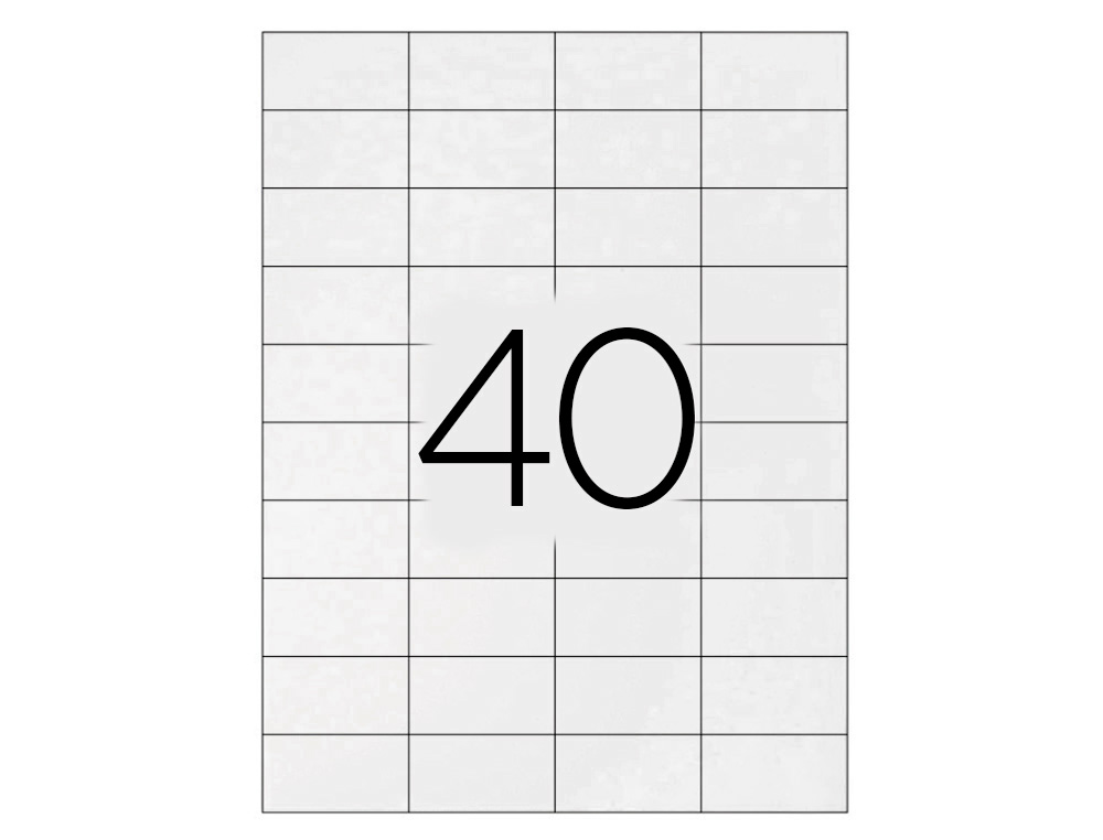 ETIQUETA ADHESIVA Q-CONNECT KF00574 -TAMAÑO 52,5X29,7 MM -FOTOCOPIADORA -LASER -INK-JET-CAJA CON 100 HOJAS DIN A4