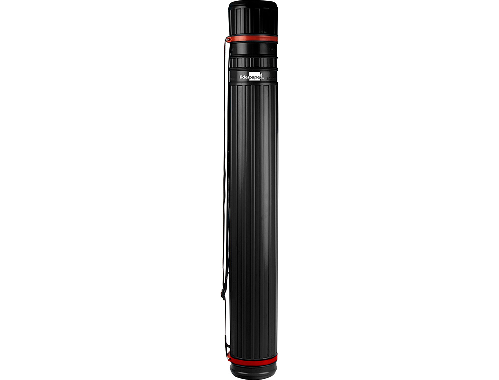 PORTAPLANOS PLASTICO LIDERPAPEL DIAMETRO 9 CM EXTENSIBLE HASTA 125 CM NEGRO