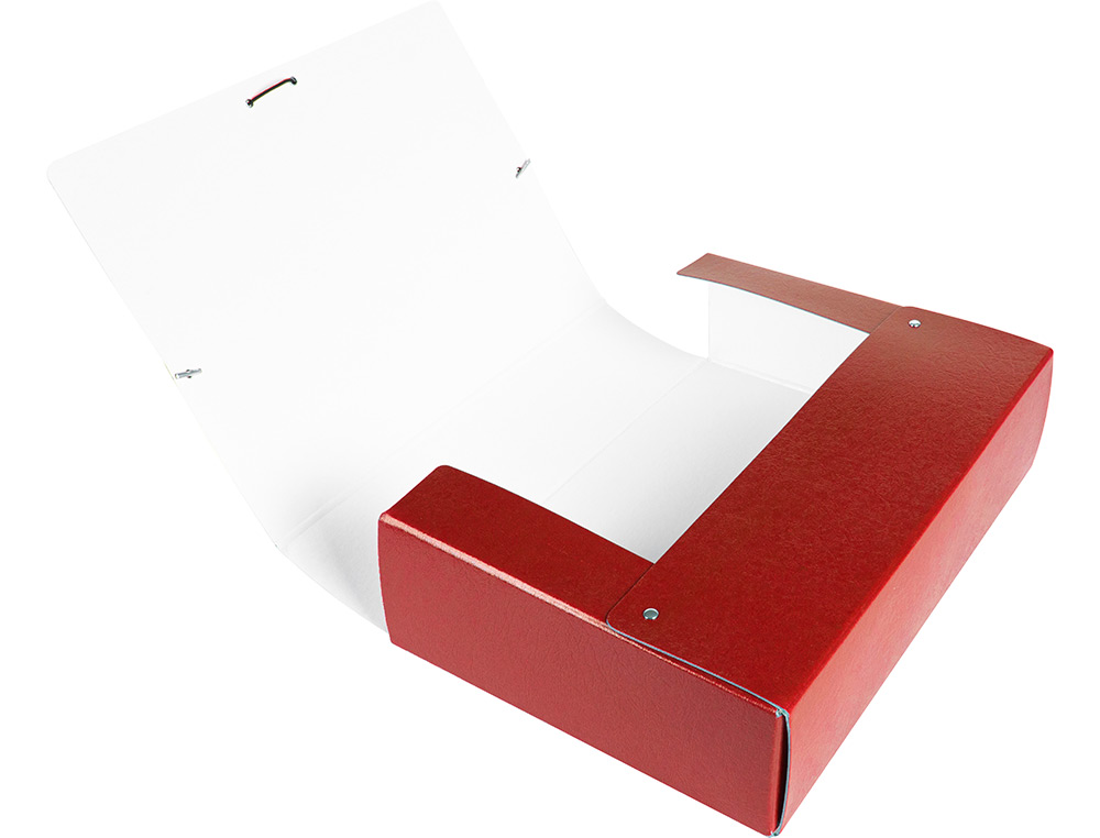CARPETA PROYECTOS LIDERPAPEL FOLIO LOMO 90MM CARTON GOFRADO ROJA