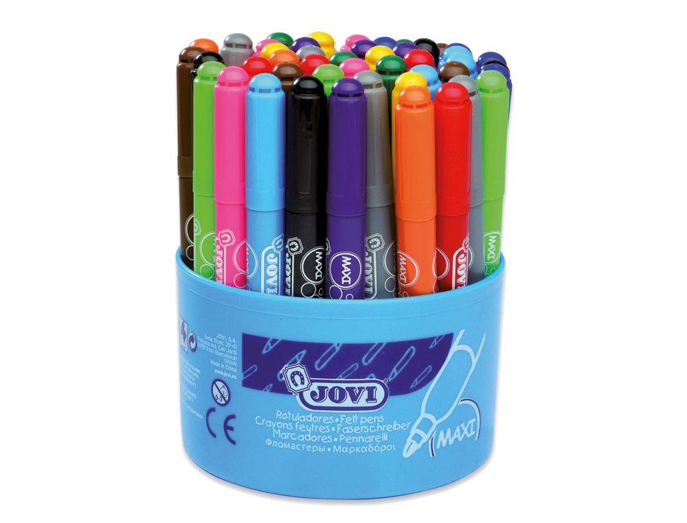ROTULADOR JOVI MAXI 13 MM BOTE DE 48 UNIDADES 12 COLORES4 UNIDADES DE CADA COLOR