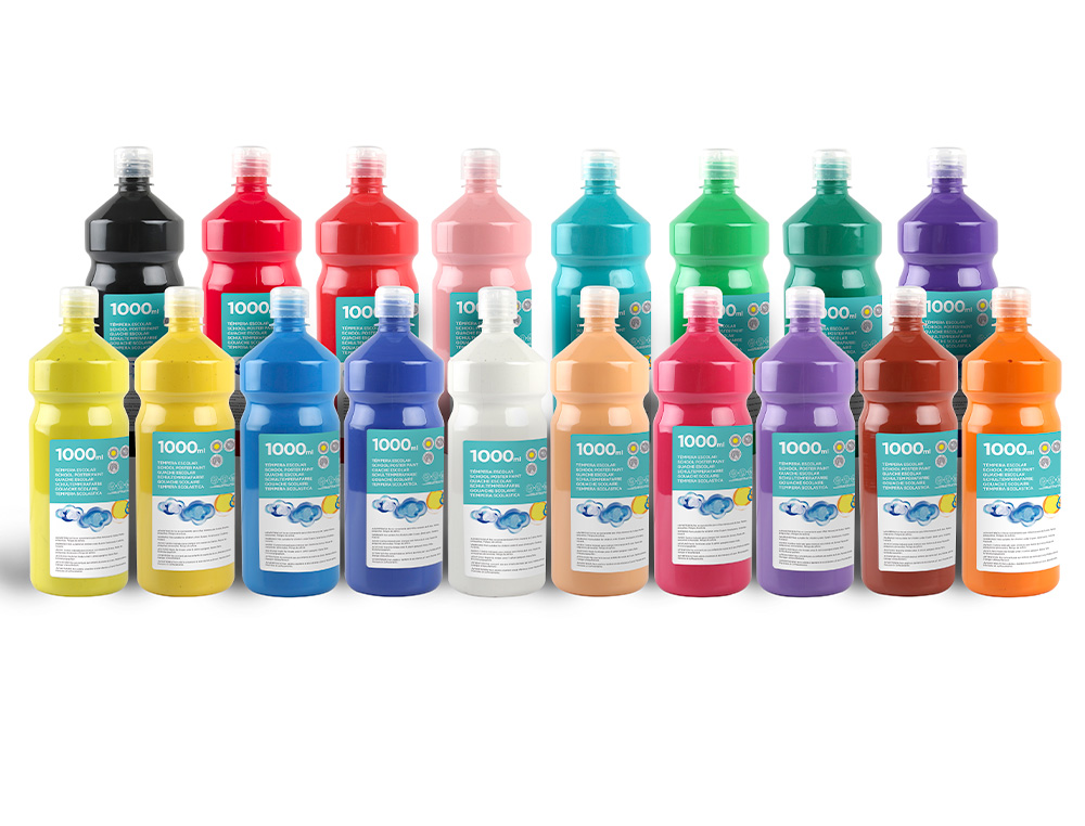 TEMPERA LIQUIDA LIDERPAPEL ESCOLAR 1000 ML AMARILLO LIMON