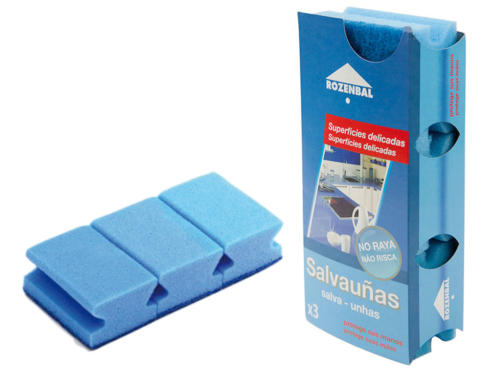 ESTROPAJO SALVAUAS AZUL BICAPA PACK DE 3 UNIDADES