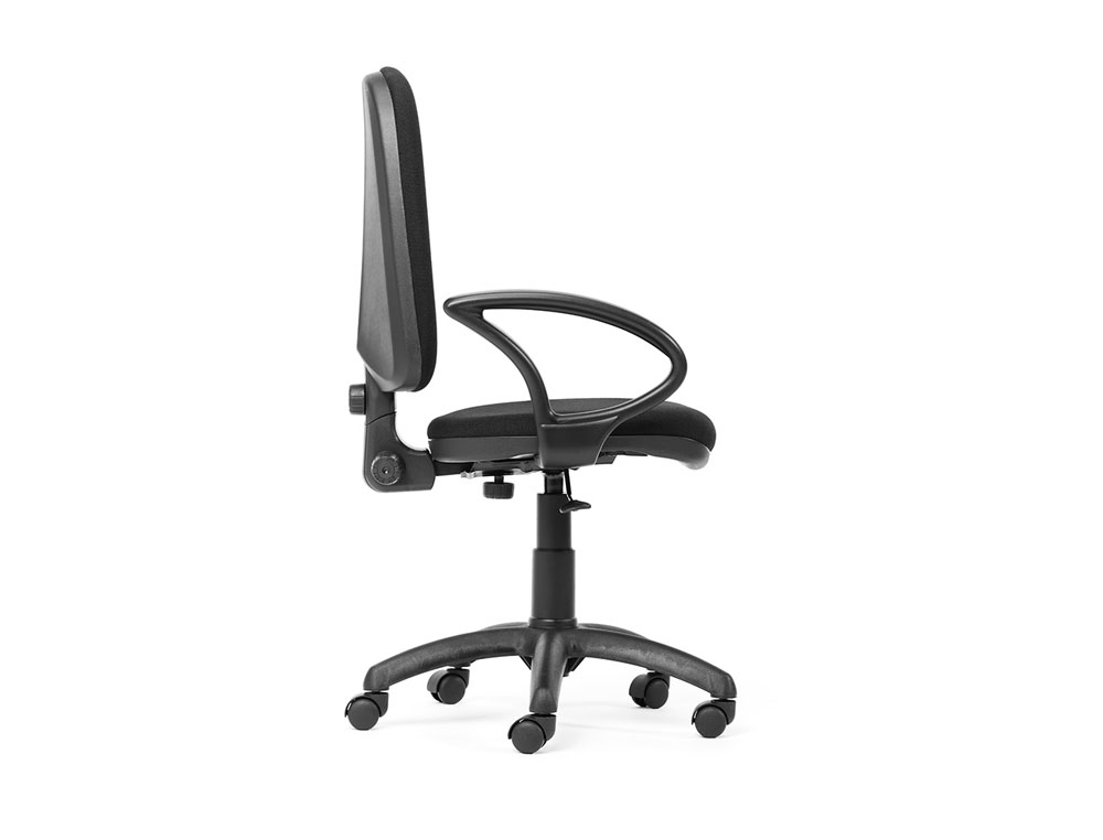 SILLA ROCADA CON BRAZOS COLOR NEGRO DIAMETRO BASE 610 MM RESPALDO DE 490 MM X 420 MM