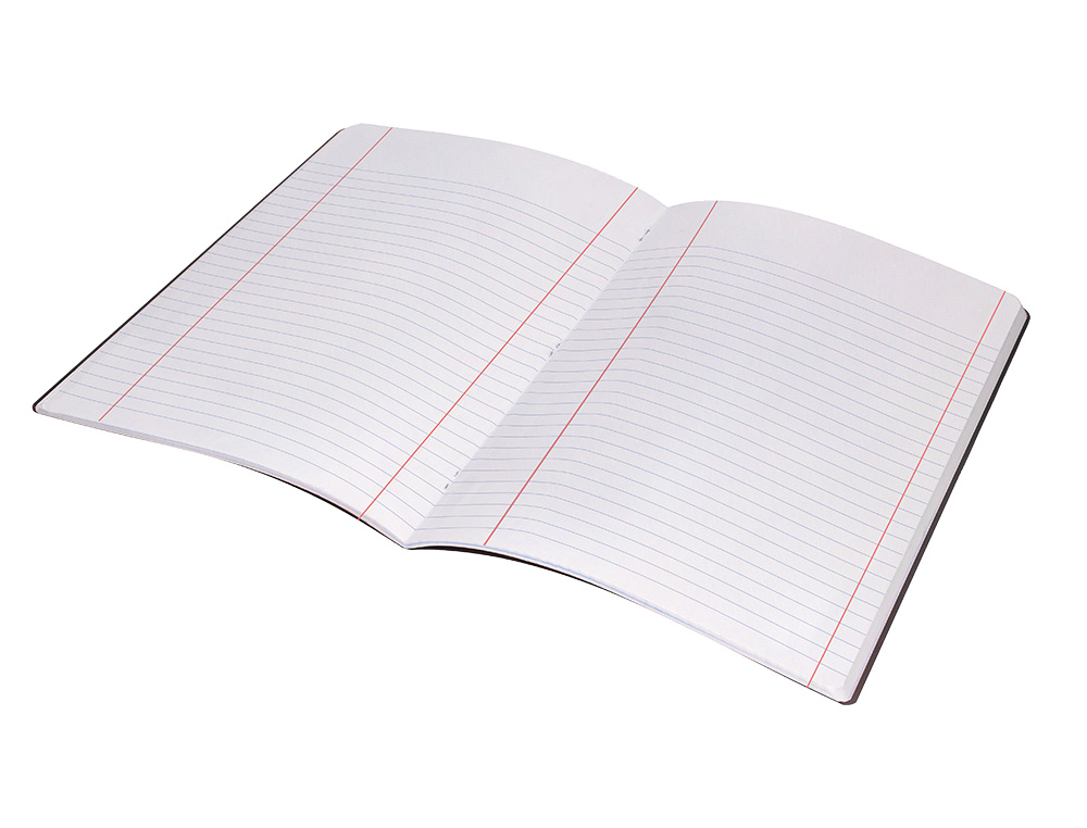 LIBRETA LIDERPAPEL 360 TAPA DE PLASTICO A5 48 HOJAS 90GR HORIZONTAL CON DOBLE MARGEN TAPA NEGRA