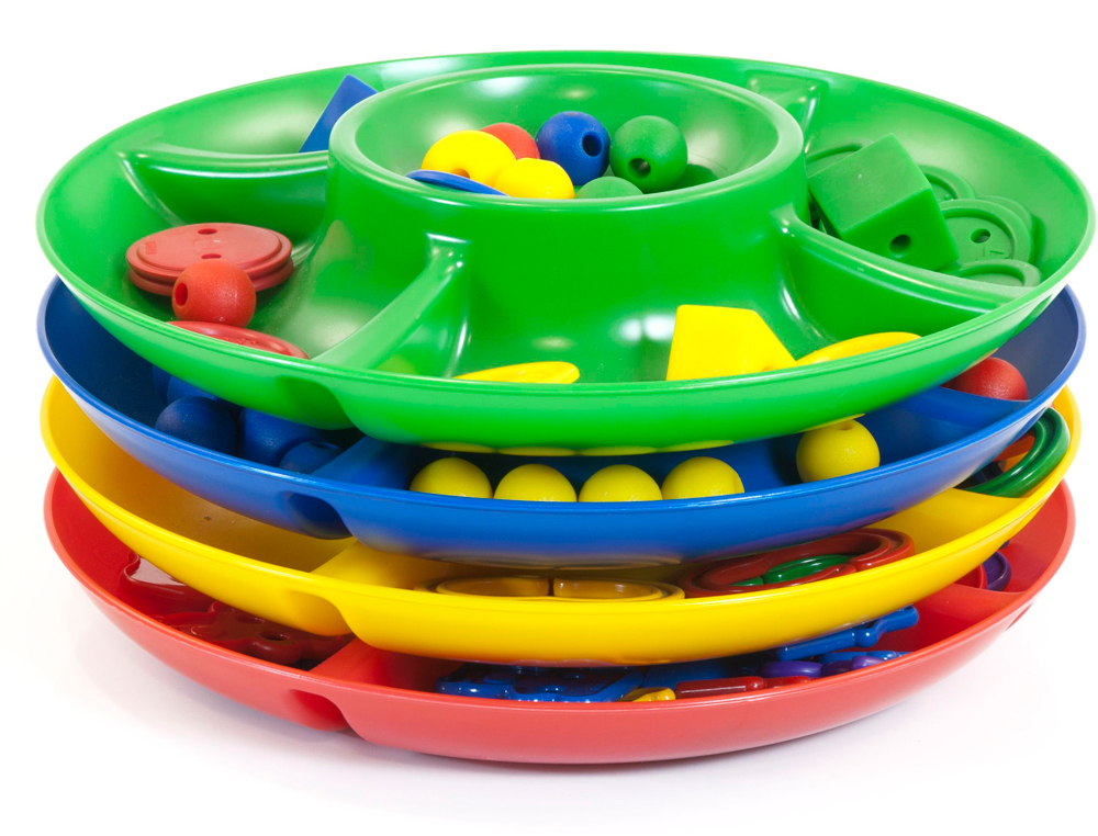 JUEGO MINILAND BANDEJA CLASIFICACION 5 COMPARTIMENTOS 26 CM DIAMETRO SET DE 4 BANDEJAS