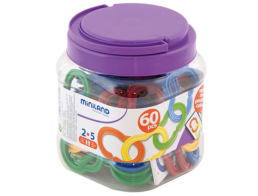 JUEGO MINILAND CADENA PLASTICO SERIACION Y CLASIFICACION 60 UNIDADES