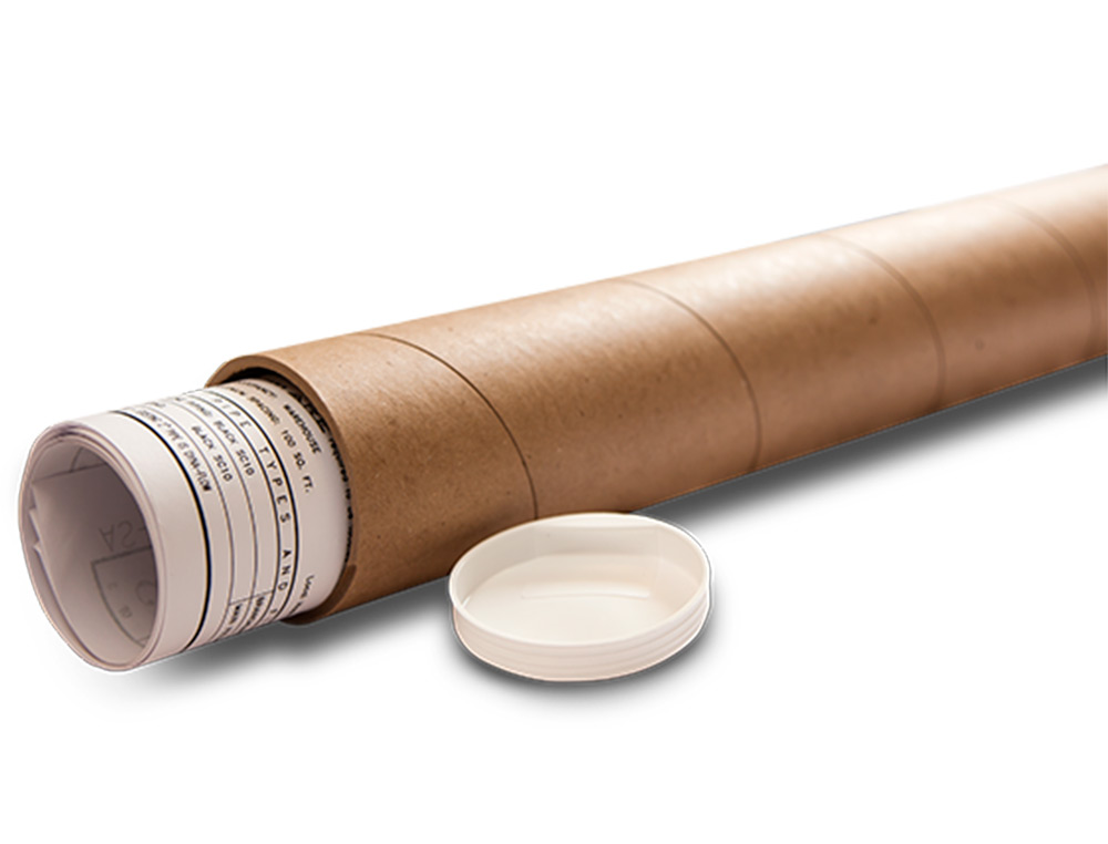 TUBO DE CARTON Q-CONNECT PORTADOCUMENTOS CARTONCILLO ENCOLADO RECICLADO 1,8 MM CON 2 TAPAS DE PLASTICO 40X430 MM