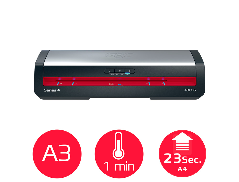 PLASTIFICADORA GBC 480HS OFFICE DIN A3 4 RODILLOS HASTA 175 MC